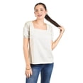 thumbnail image 1 of Blusa juvenil escote cuadrado Roman Fashion, 617 (Arena) beige M, 1 of 5
