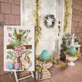 thumbnail image 2 of Easter Cross Garden Flag for Outdoor,He is Risen Religious Cross with Bunny Eggs Flowers Yard Flag,Small Spring Decors for Outside Farmhouse Holiday 12x18 Double Sided, 2 of 6
