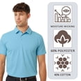thumbnail image 6 of AllPro Men's Pro-Flex Sorona Polo T-Shirt, 60/40 Polyester/Sorona Casual Performance Polo Tee (Cloud-Blue, 2XL), 6 of 6