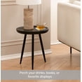 thumbnail image 6 of Dilan Solid Mango Wood End Table 18 Inch Round Tray Top Black, 6 of 9