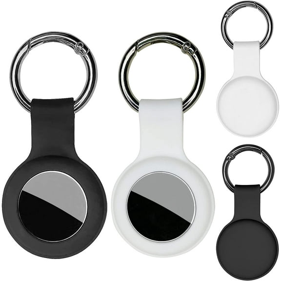 AirTag Keychain Airtags Holder，Protective Case for AirTag, Holder Air Tag Key Ring Cases AirTags Protective Cover Airtag Key Chain Loop Holders Silicone for Luggage Dog Cat Pet Colla 2-Pack