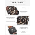 thumbnail image 5 of 3 Sub-dials Quartz Mens Watches Luminous Pointer Fashion Leather Strap Quartz Watches Sports Watch Sport Wristwatch, 5 of 9