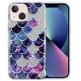 thumbnail image 1 of WIRESTER Clear/Silver Glitter Case, Sparkle Bling TPU Cover for Apple iPhone 13 6.1" 2021, Clear Ragged Mosaic Mermaid Scales, 1 of 3