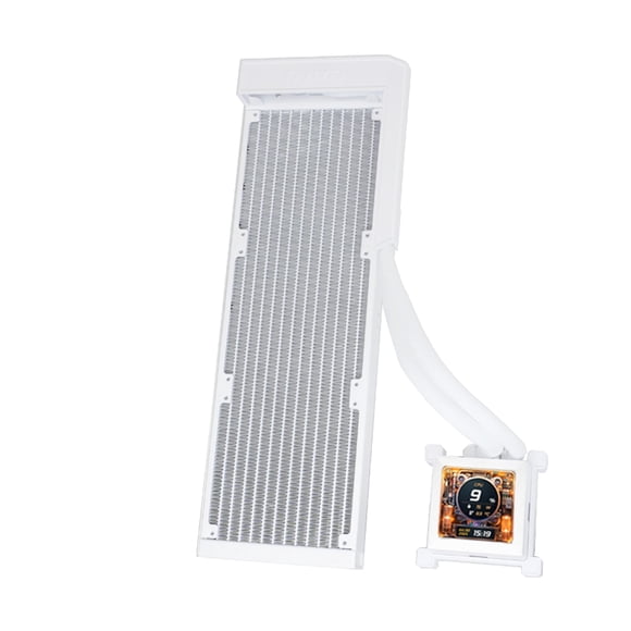 Lian Li Hydroshift LCD 360 - Enfriador de líquidos (2,88 pulgadas, pantalla LCD), color blanco