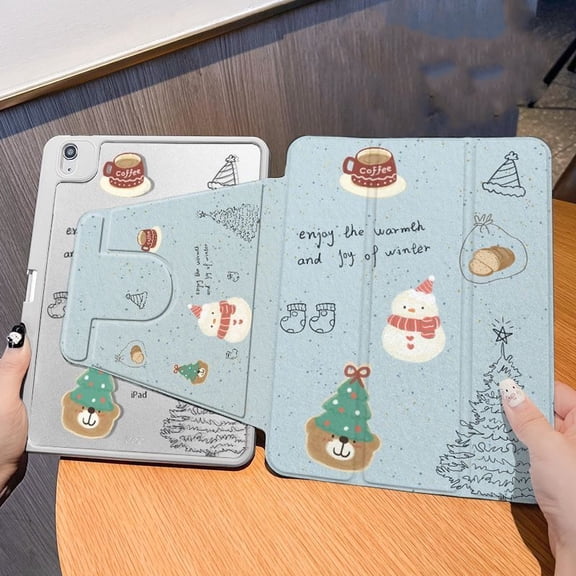 Christmas Protective Case For iPad M4 2024 pro11 air 11 Mini4/5/6 M2 Air6 M3 Air7 Air4/air5 air 13 inch 10th generation Gen7 Gen8 Gen9 Gen5/6 2025 A16 gen11th pro 12.9 Air2 Cartoon Cute tablet cover