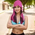 thumbnail image 1 of Toalla deportiva refrescante con capucha para correr y hacer ejercicio al aire libre: capa que absorbe el sudor y protege contra los rayos UV - magenta, 1 of 4