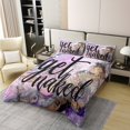thumbnail image 2 of Erosebridal Housse de Couette en Coton 100 % Marbre Rêveur Full, Literie Abstraite Ombrée Full Size, Violet, Réversible 3 Pcs (Sans Couette), 2 of 6