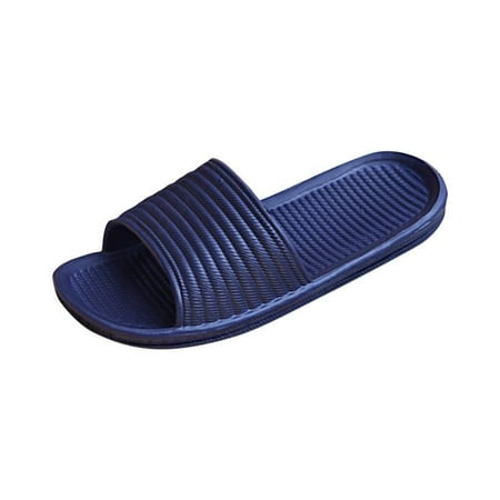 

STEADY Man Stripe Flat Bath Slippers Summer Sandals Indoor & Outdoor Slippers Navy / 43