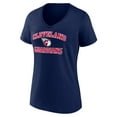 thumbnail image 2 of Women's Navy Cleveland Guardians Heart and Soul V-Neck T-Shirt, 2 of 3