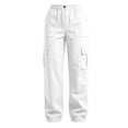 thumbnail image 3 of Admvng Womens Cargo Pants Elastic Waistband Comfortable Casual Hiking Work Pants, 3 of 8