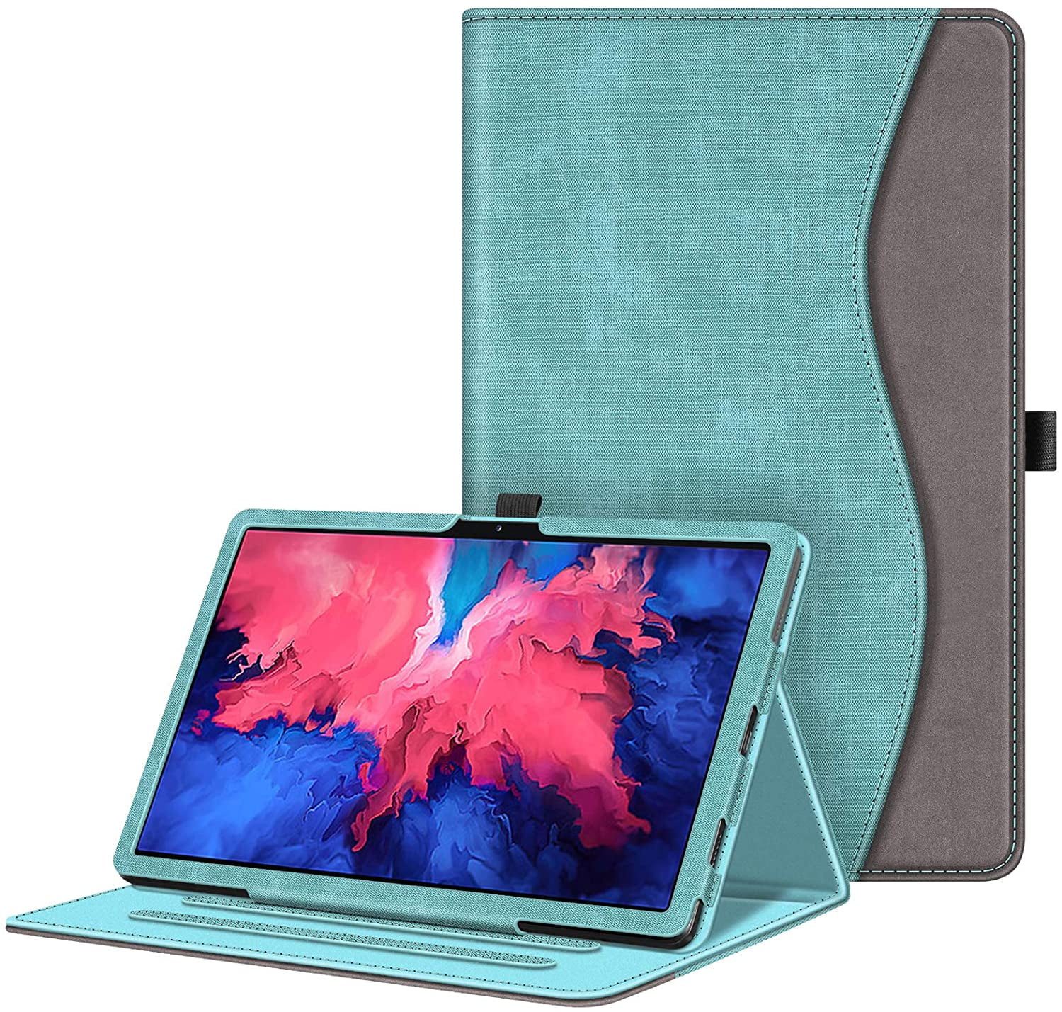 Case for Lenovo Tab P11 11 inch Case 2020 (TB-J606F TB-J606X), Multi-Angle  Viewing Folio Cover w/ Pocket, Auto Wake/Sleep, Turquoise 