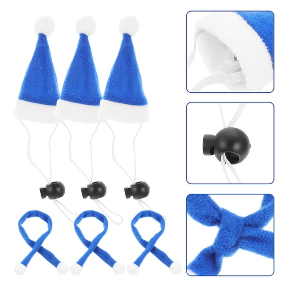 NICEXMAS Photo Sessions Pet Hat and Scarves Blue 6Pcs