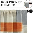 thumbnail image 3 of Orange Kitchen Window Curtains Valance and Tier Set 36 Inch, Grey Beige Contemporary Rod Pocket Short Tier Curtain, Abstract Art Small Cafe Drapes for Kitchen Decor, 3 of 6