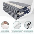 thumbnail image 4 of Quilts Full Size Bedding Set, Navy Blue Stripe Lightweight Quilted Comforter, Modern Minimalist Geomertic Striped Beige Soft Reversible Bedspread Coverlet with Pillow Covers for All Season, 78" x 90", 4 of 9