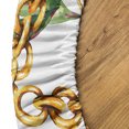thumbnail image 5 of Ambesonne Retro Fitted Round Tablecloth, Lily Flowers Chain Look Print, 56"- 60" Diameter, Blush Mustard Fern Green, 5 of 5