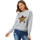 thumbnail image 1 of INSPIRE CHIC Sudadera de manga larga con cuello redondo y lentejuelas brillantes para mujer Gris L, 1 of 6