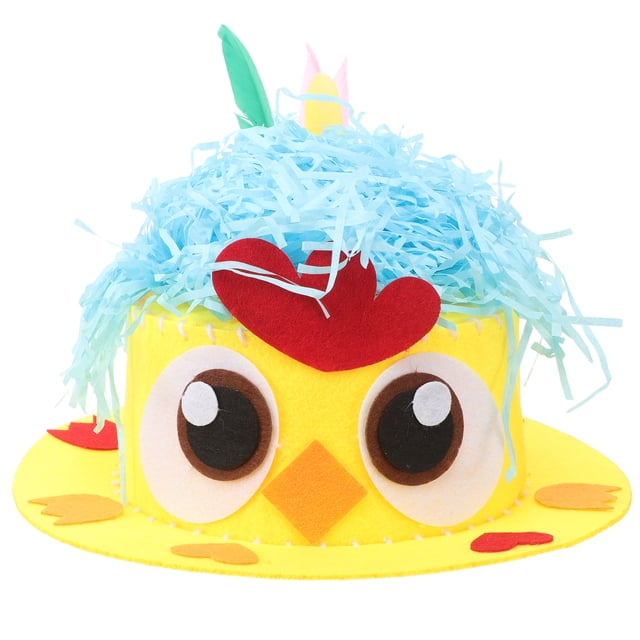 1 juego de gorros de pollitos de Pascua para niños, manualidades hechas a mano, bonitos accesorios para el cabello para fiestas de Pascua