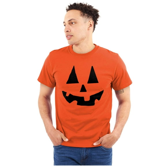 Cute Jack O' Lantern Pumpkin Face Plus Size Crewneck Graphic Tee Shirt Brisco Brands 2X