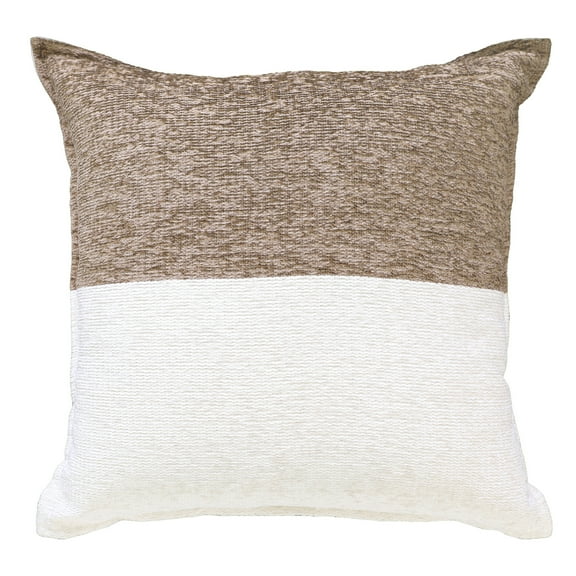 Mainstays 18" x 18" Two-Toned Brown Bag Polyester Cotton Square Decorative Throw Pillow