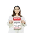 thumbnail image 3 of Warning No Trespassing You Will Lose 8 Inch x 12 Inch Novelty Plastic Sign Durable Weatherproof UV Protected Perfect for Garages Workshops Fun Gag Gift for Friends Crafted in the USA, 3 of 5