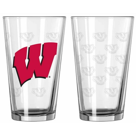 - Wisconsin Badgers Satin Etch Pint Glass Set