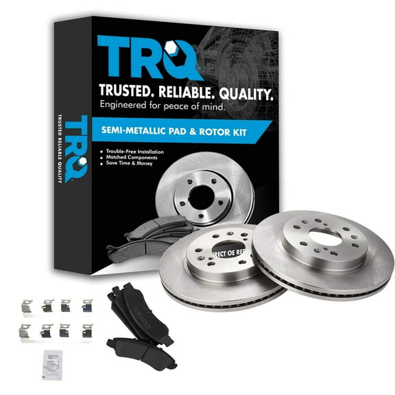 TRQ Front Premium Posi Semi Metallic Brake Pads & Rotors Kit Fits Select GM Truck