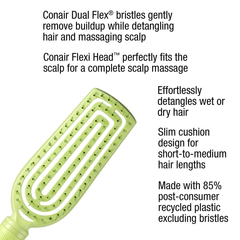 Conair Flexi Head Slim Cushion Brush, Green photo 3