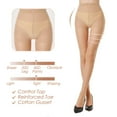 thumbnail image 4 of G&Y 6 Pairs 20D Sheer Tights for Women - Reinforced Toes, Control Top Pantyhose, 6Nude M, 4 of 5