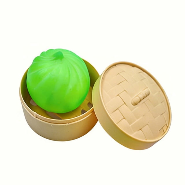 Giant Dumpling Squishy Toys, Super Soft Mystery Dumpling Squishy Toys Stress Ball, Large Squeeze Sensory Fidget Toy with Steamer Box for Anxiety Stress Relief, Goodie Bag Fillers Birthday Gift