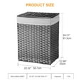 thumbnail image 2 of 110L Handwoven Laundry Hamper, Foldable Laundry Basket with Lid and Removable liner Bags, 2 of 7