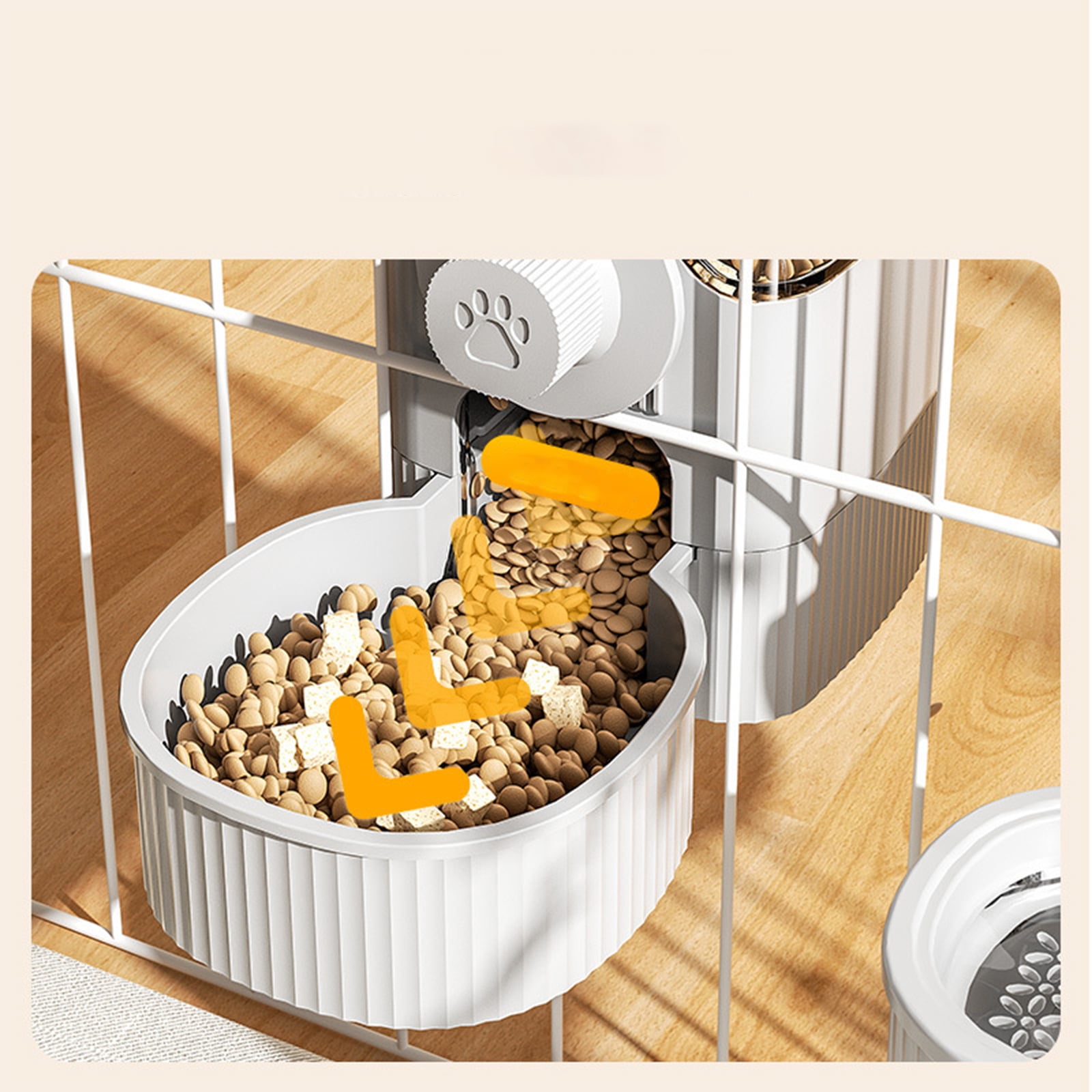Cat Hanging Water Dispenser - 520ml Capacity, Detachable Design with Stainless Steel Bowl, for Cats, Easy to Install, Space-Saving
