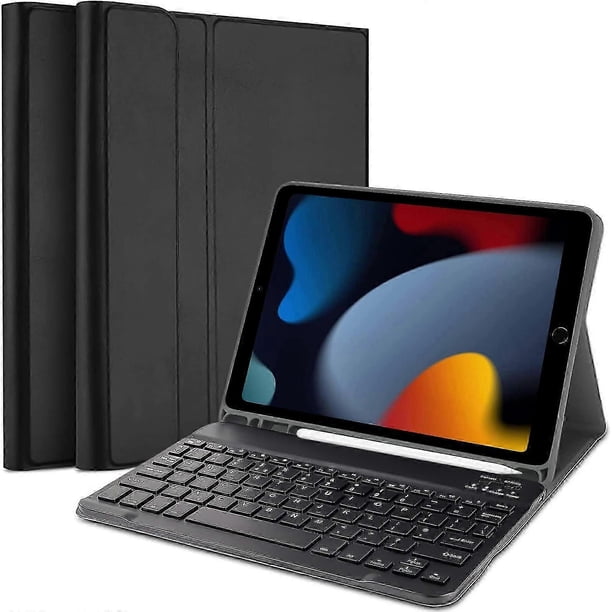 Ipad 9th Generation Case With Keyboard, 10.2 Inch Bluetooth Keyboard Case For Ipad 9/8/7 (//2019), Air 3/pro 10.5 (black)