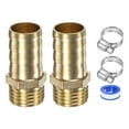 thumbnail image 1 of Uxcell 2-Pack Conectores de Manguera de Espiga de Latón, 12mm x G1/4 Conector de Manguera Macho con Abrazadera de Acero Inoxidable y Cinta, 1 of 1