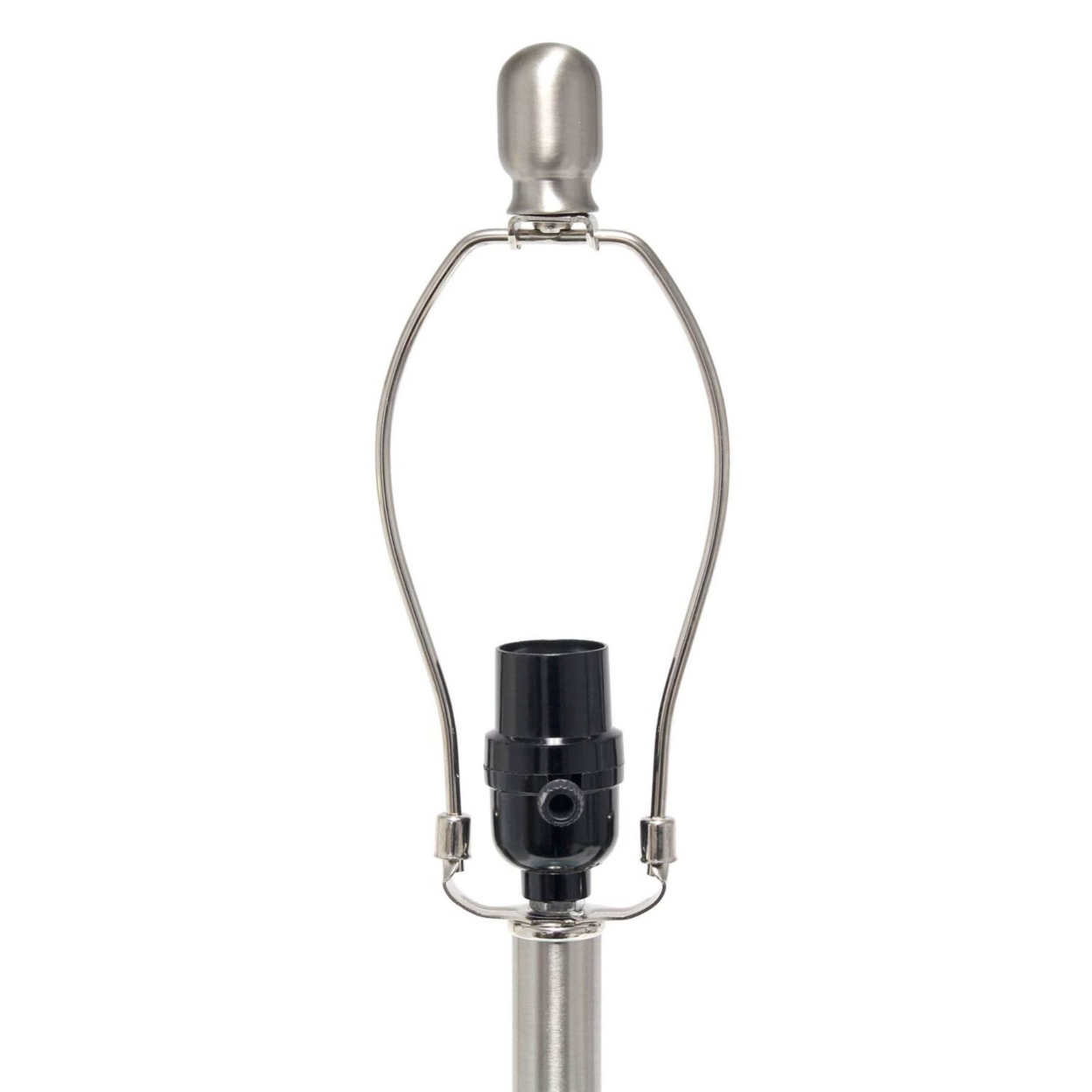 Elegant Designs Large Exposed Glass And Metal Table Lamp, White, Clear