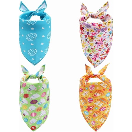 1set 4pcs 4 styles Triangle Polyester Pet Handkerchi Pet Supplies Mixed color 318x652x0.5mm 1pc/style for DIY