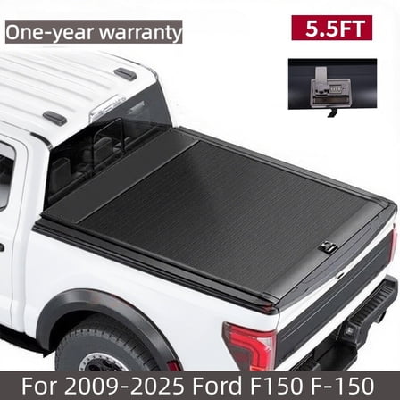5.5FT Truck Bed Cover Retractable Hard Tonneau Cover For Ford F-150 2009-2025