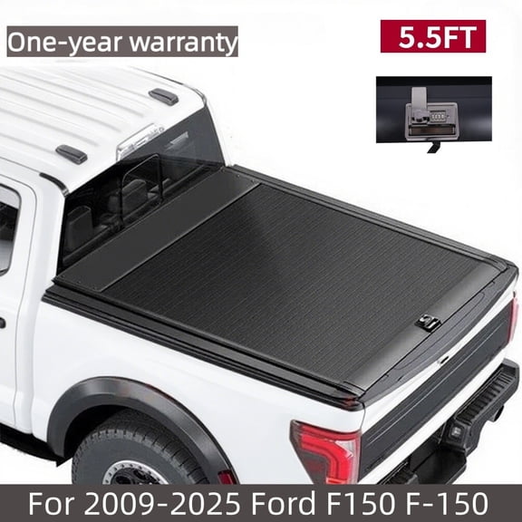 5.5FT Truck Bed Cover Retractable Hard Tonneau Cover For Ford F-150 2009-2025