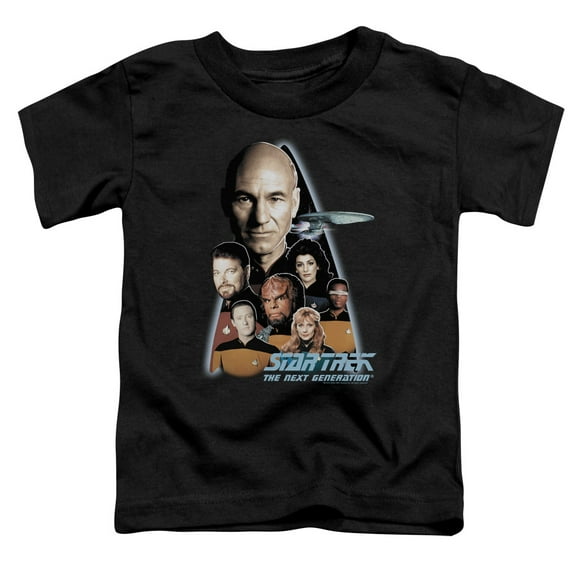 Trevco Star Trek-The Next Generation - Short Sleeve Toddler Tee - Black- Small 2T