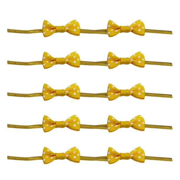 100 unidades de envoltorios para hornear con lazos adorables, prácticos y prácticos para sellar alimentos (amarillos)