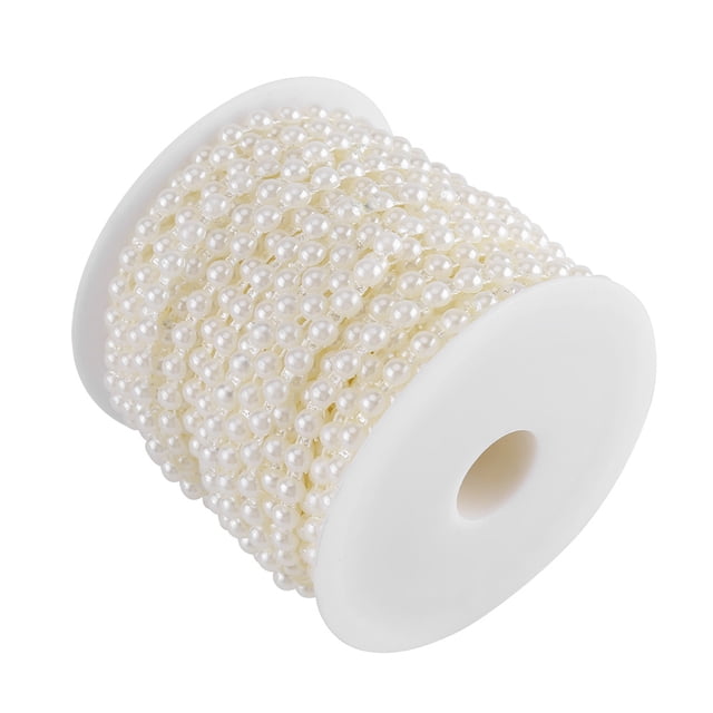 Herwey Double Line Garland,Cotton Line Beads, 25M/Roll Double Cotton Line Imitation Half Round Pearls Beads Chain Garland for Wedding