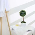 thumbnail image 2 of Efavormart 16" Artificial Boxwood Topiary Ball Tree in White Planter Pot, Indoor Green Decorative Planter, 2 of 11