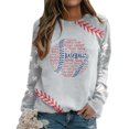 thumbnail image 2 of Puliio Womens Sweatshirt Fasion Baseball Print Long Sleeve Round Neck Casual Game Sweatshirt Hoodless Loose Fit Tunic Tops Lightweight Pullover Sweatshirts, 2 of 5