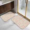 thumbnail image 5 of Pioneer Flower Floral Print Pattern Bath Mat Set Of 2,Non-Slip Rug for Bathroom,Kitchen,Bedroom,Entrance, 30x17 and 23.5x15.7 Inches, 5 of 5