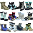 thumbnail image 3 of TeeHee Kids Boys Cotton Fun Crew Socks 12 Pair Pack (6-8 Years, Bold Lined Sport & Camo), 3 of 5