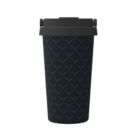 

Salouo Black Fish scales Print Coffee Travel Mug Spill Proof with Lid-Stainless Steel Vacuum Insulated Tumbler - Thermos Cup for Keep Hot/Ice Coffee Tea and Beer