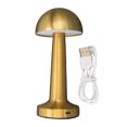 thumbnail image 1 of Portable Table Lamp 3 Color Temperatures Touch Control Rechargeable Cordless Bedside Mushroom Lamp for Bedroom Home Gold, 1 of 26