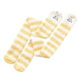 thumbnail image 2 of Dyfzdhu Womwn Coral Socks Over The Knee Thicken Warm Sleeping Towel Striped Socks, 2 of 3