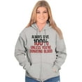 thumbnail image 3 of Always Give 100 Unless Donating Blood Zip Up Hoodie Men's Women's Brisco Brands X, 3 of 6