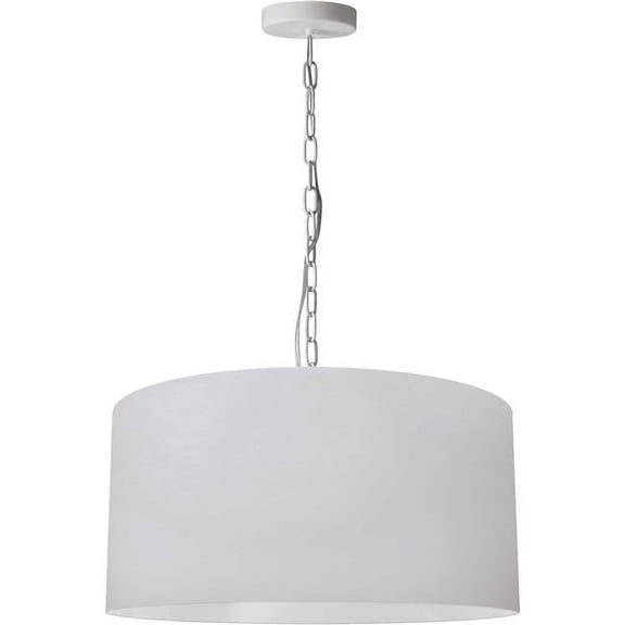 Dainolite BXN-M-WH-790 20 in. 1 Light Braxton White Pendant Ceiling Light with White Shade, Medium