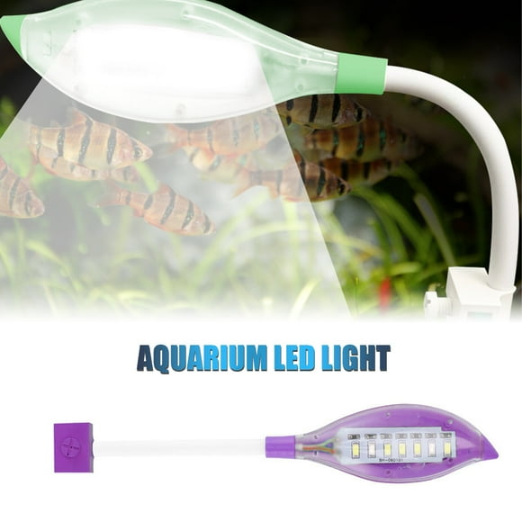 Graflsoa Lumière d'Aquarium LED en Forme de Feuille Alimentée par USB avec Cordon Rotatif à 360°, Double Éclairage Blanc et Bleu pour Plantes Aquatiques, Convient aux Verres jusqu'à 6mm, Économe en Énergie, Violet
